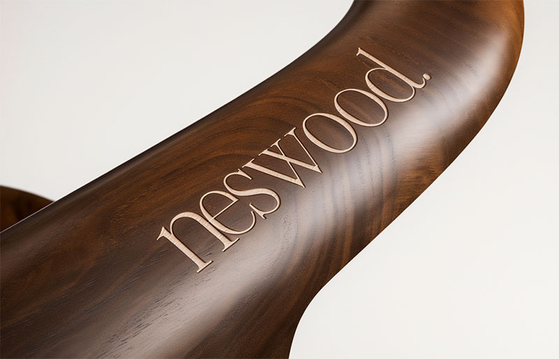Minimalist wooden furniture piece with attention to detail